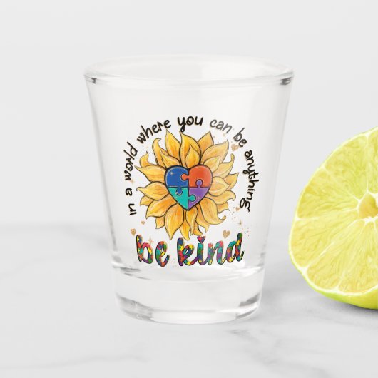 Snoep voor autisme shot glas (Voorkant)