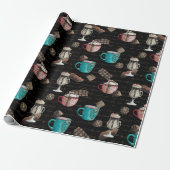 Snoep voor cacaomarshmallows winter cadeaupapier (Uitgerold)