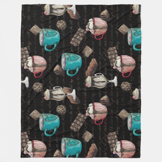 Snoep voor cacaomarshmallows winter fleece deken (Voorkant)