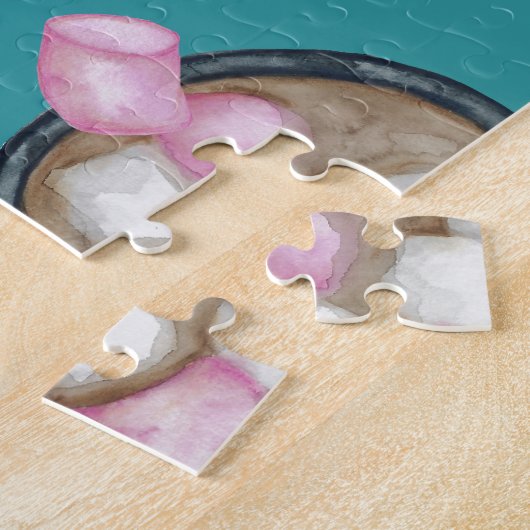 Snoep voor cacaomarshmallows winter legpuzzel (Zijkant)