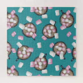 Snoep voor cacaomarshmallows winter legpuzzel