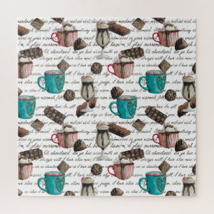 Snoep voor cacaomarshmallows winter legpuzzel