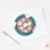 Snoep voor cacaomarshmallows winter ronde sticker (Envelop)