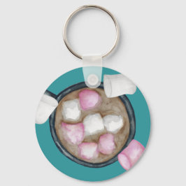 Snoep voor cacaomarshmallows winter sleutelhanger
