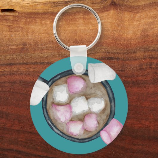 Snoep voor cacaomarshmallows winter sleutelhanger (Voorkant)