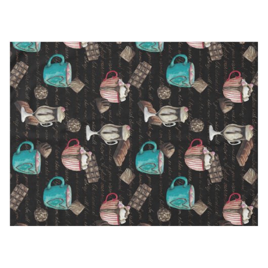 Snoep voor cacaomarshmallows winter tafelkleed (Voorkant (Horizontaal))