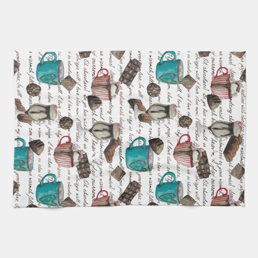 Snoep voor cacaomarshmallows winter theedoek (Horizontaal)