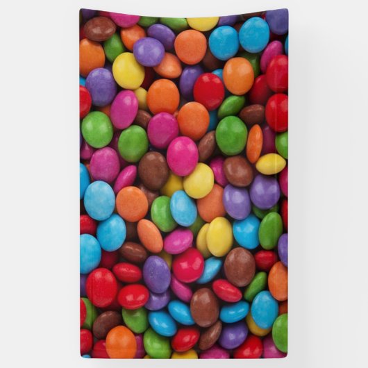 snoep voor chocolade met een gekleurde zwarte rege spandoek (Verticaal)
