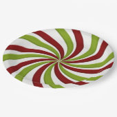 Snoep voor kerstgroen en rood permint papieren bordje (Gekanteld)