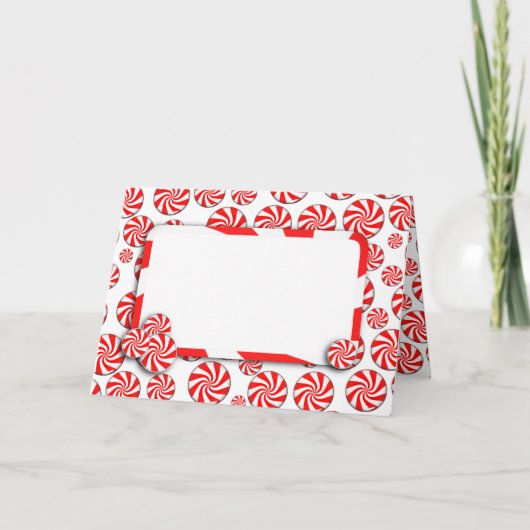 Snoep voor kerstmis met verwijderbaar Label Feestdagen Kaart (Voorkant)