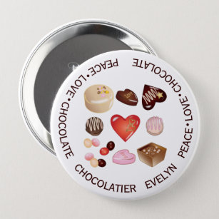 Snoep voor persoonlijke liefdesliefdeschocolade ronde button 4,0 cm