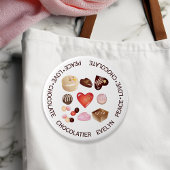 Snoep voor persoonlijke liefdesliefdeschocolade ronde button 7,6 cm
