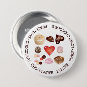 Snoep voor persoonlijke liefdesliefdeschocolade ronde button 7,6 cm (Voorkant /achterkant)