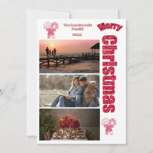 Snoep Vrolijk Kerstfeest & 3 Aangepaste Afbeelding Feestdagenkaart