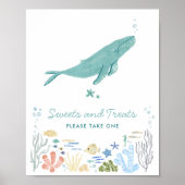 Snoep Walvis Onder De Zee Baby Shower  Poster (Voorkant)