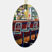 Snoep winkel met Soda Fountain Keramisch Ornament (Links)