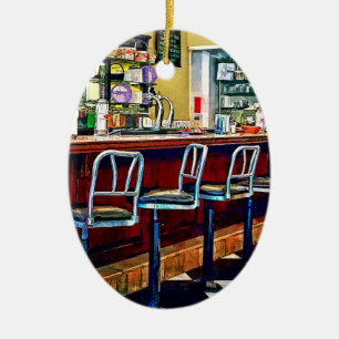 Snoep winkel met Soda Fountain Keramisch Ornament