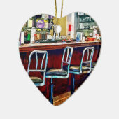 Snoep winkel met Soda Fountain Keramisch Ornament (Links)