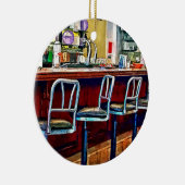 Snoep winkel met Soda Fountain Keramisch Ornament (Rechts)