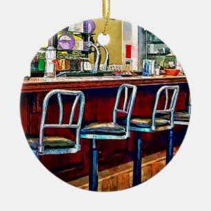 Snoep winkel met Soda Fountain Keramisch Ornament