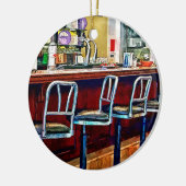 Snoep winkel met Soda Fountain Keramisch Ornament (Links)