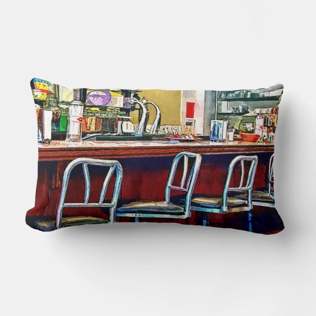 Snoep winkel met Soda Fountain Kussen (Voorkant)