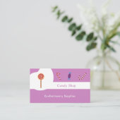 Snoep winkel, suikergoed benodigdheden visitekaartje (Staand voorkant)