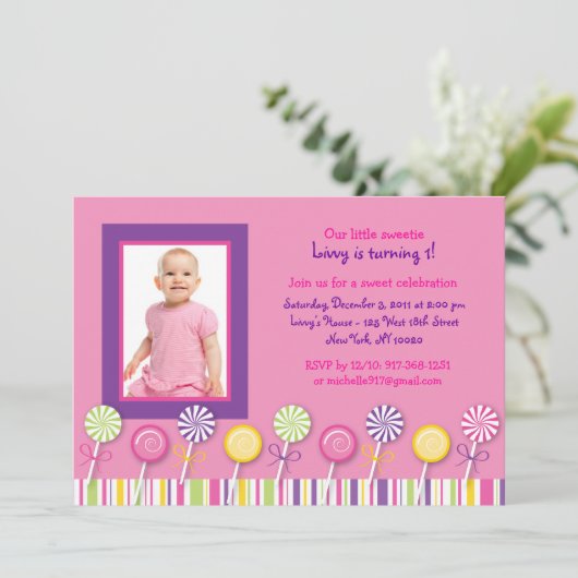 Snoep Winkelen - Birthday - uitnodigingen (Staand voorkant)