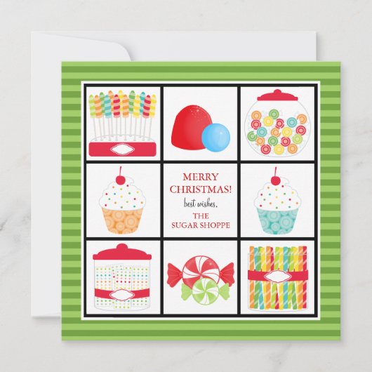 Snoep Winkelen voor zakelijke kerstKaarten Feestdagenkaart (Voorkant)