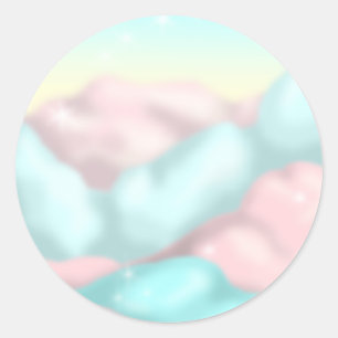 Snoep Wolken Ronde Sticker