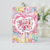 Snoep Wonderland Candyland bedankkaart (Staand voorkant)