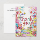 Snoep Wonderland Candyland bedankkaart (Voorkant / Achterkant)