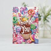 Snoep Wonderland Candyland bedankkaart (Staand voorkant)