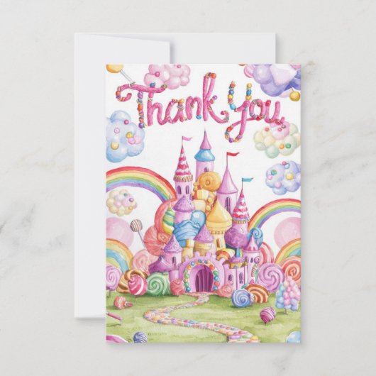 Snoep Wonderland Candyland bedankkaart (Voorkant)