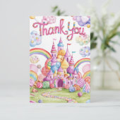 Snoep Wonderland Candyland bedankkaart (Staand voorkant)