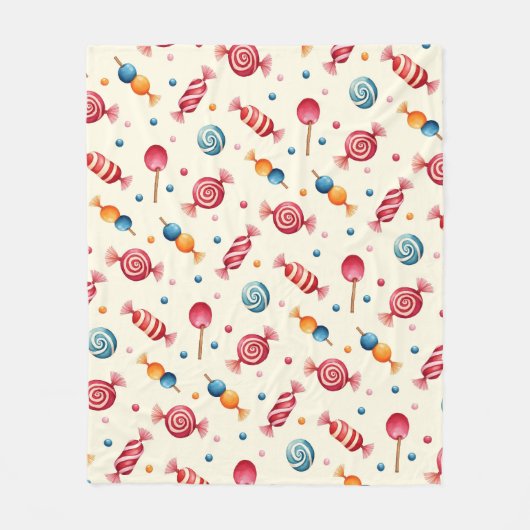 Snoep Wonderland Fleece Deken (Voorkant)
