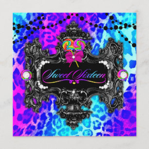 snoep Wonderland Leopard Sweet 16 Kaart