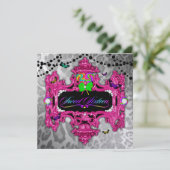 snoep Wonderland Pink Leopard Metallic Kaart (Staand voorkant)