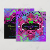 snoep Wonderland Pink Sweet 16 Metallic Gold Kaart (Voorkant / Achterkant)