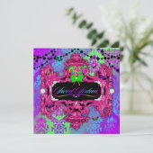 snoep Wonderland Pink Sweet 16 Metallic Gold Kaart (Staand voorkant)