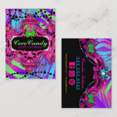 snoep Wonderland Zebra Roze Lijst Visitekaartje (Voorkant / Achterkant)