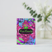 snoep Wonderland Zebra Roze Lijst Visitekaartje (Staand voorkant)