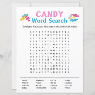 Snoep Word Search spel
