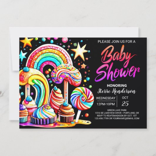 Snoep Zoet Baby shower Kaart (Voorkant)