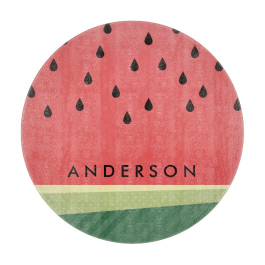 Snoepachtige watermeloen | Aangepaste naam Snijplank (Voorkant)