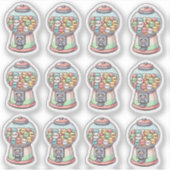 Snoepautomaat, Waterverf, Grappig, Kleurig Sticker (Voorkant)