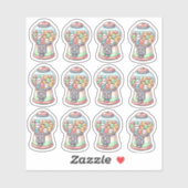 Snoepautomaat, Waterverf, Grappig, Kleurig Sticker (Vel)