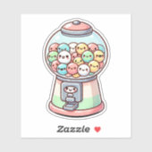 Snoepautomaat, Waterverf, Grappig, Kleurig Sticker (Vel)