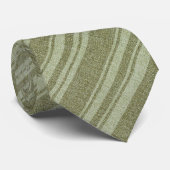 Snoepband met groene strepen Linen Burlap Textuur  Stropdas (Opgerold)