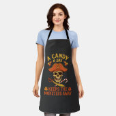 Snoepdag Halloween Piraat Schedel Stok Schort (Gedragen)